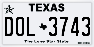 TX license plate DOL3743