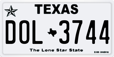 TX license plate DOL3744