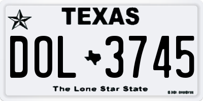 TX license plate DOL3745