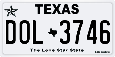 TX license plate DOL3746