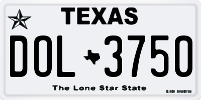 TX license plate DOL3750