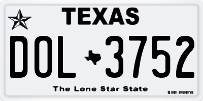 TX license plate DOL3752