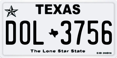TX license plate DOL3756