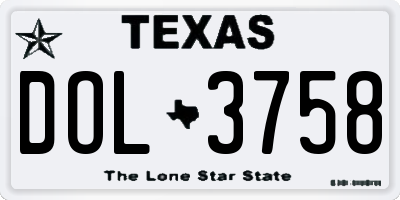 TX license plate DOL3758