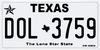 TX license plate DOL3759