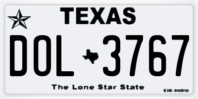 TX license plate DOL3767