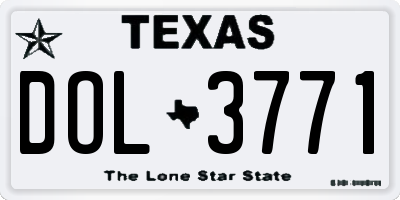 TX license plate DOL3771