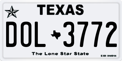 TX license plate DOL3772