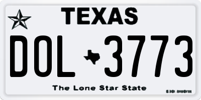 TX license plate DOL3773
