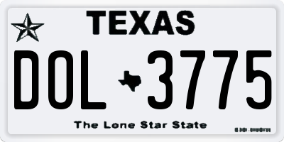 TX license plate DOL3775
