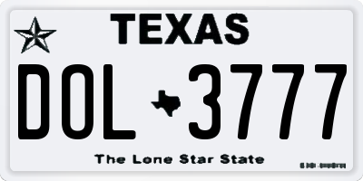 TX license plate DOL3777