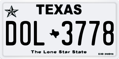TX license plate DOL3778