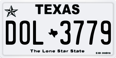 TX license plate DOL3779
