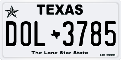 TX license plate DOL3785