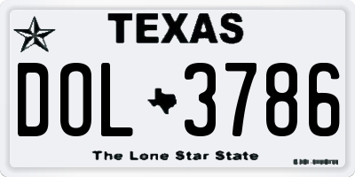 TX license plate DOL3786