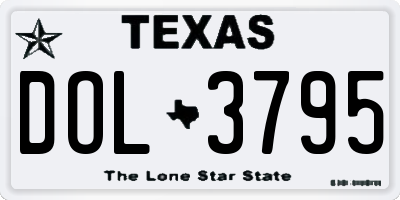 TX license plate DOL3795