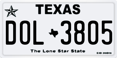 TX license plate DOL3805