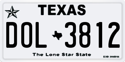 TX license plate DOL3812