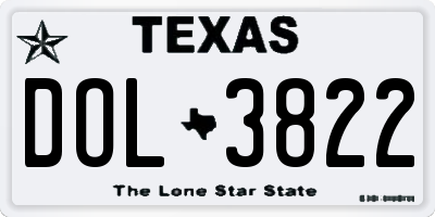 TX license plate DOL3822