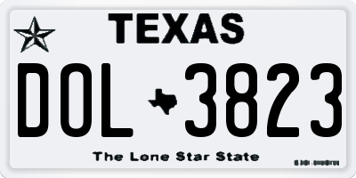TX license plate DOL3823