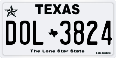 TX license plate DOL3824