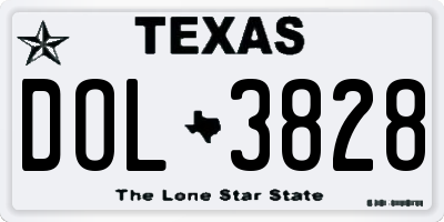 TX license plate DOL3828