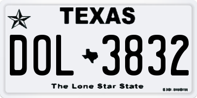 TX license plate DOL3832