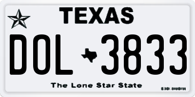 TX license plate DOL3833