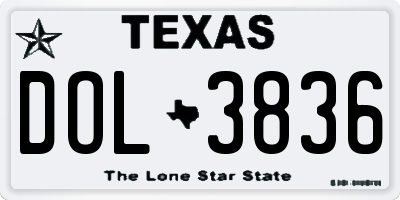 TX license plate DOL3836