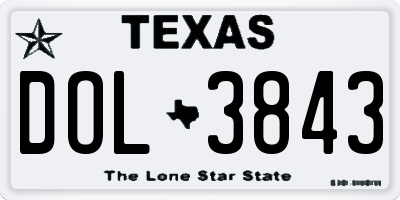 TX license plate DOL3843