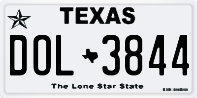 TX license plate DOL3844