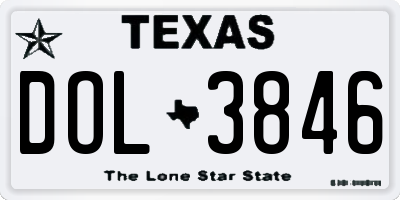 TX license plate DOL3846
