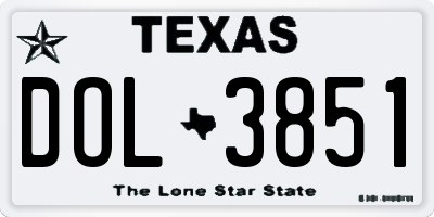 TX license plate DOL3851