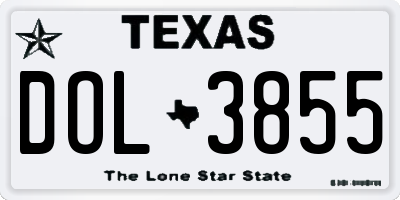 TX license plate DOL3855