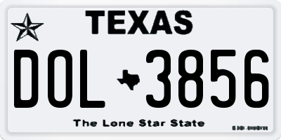 TX license plate DOL3856
