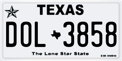 TX license plate DOL3858