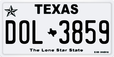 TX license plate DOL3859