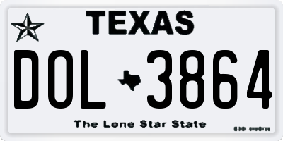 TX license plate DOL3864