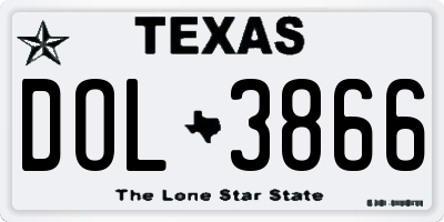 TX license plate DOL3866