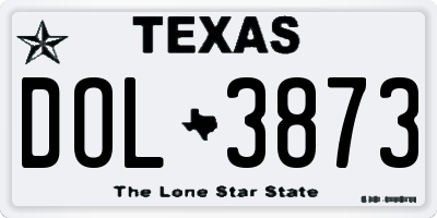 TX license plate DOL3873