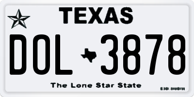 TX license plate DOL3878
