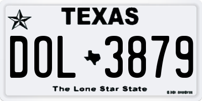 TX license plate DOL3879