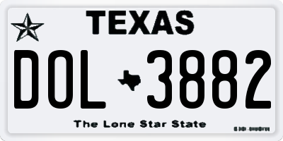 TX license plate DOL3882