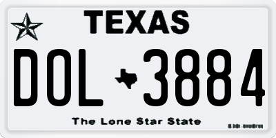 TX license plate DOL3884
