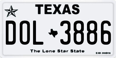 TX license plate DOL3886