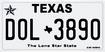 TX license plate DOL3890