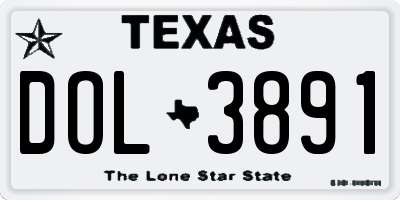 TX license plate DOL3891