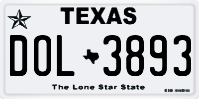 TX license plate DOL3893