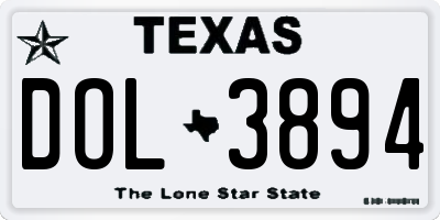 TX license plate DOL3894