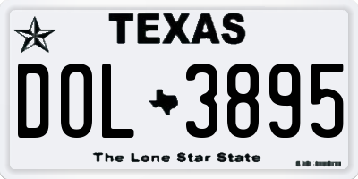 TX license plate DOL3895